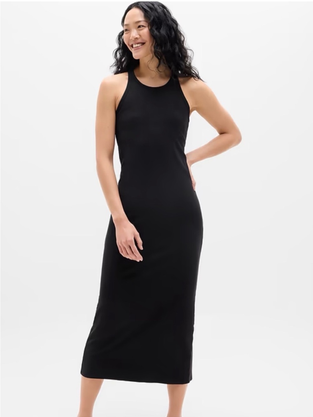 nwt Athleta ribbed tank maxi dress black large